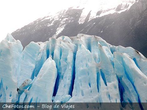 Tonos y formas del frente del glaciar