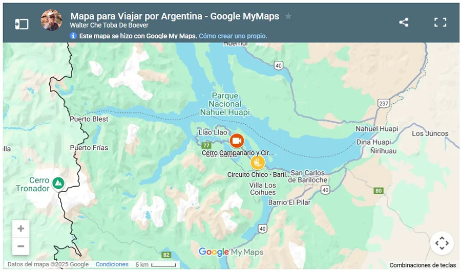 Mapa Circuito Chico Bariloche
