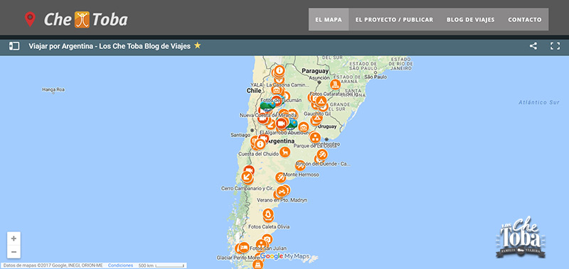 Mapa para viajar en auto por Argentina