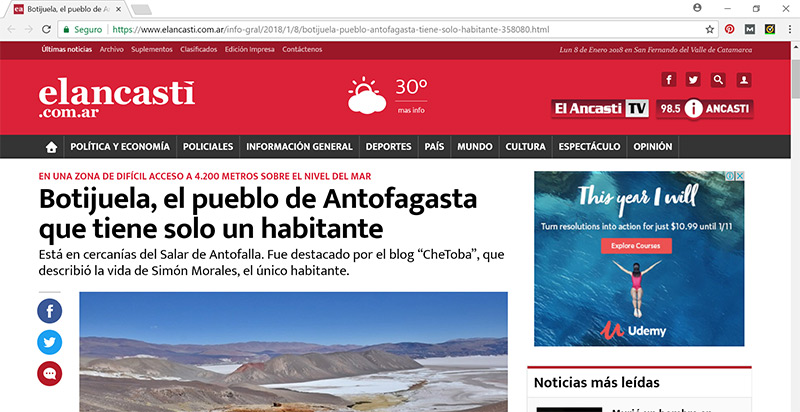 Che Toba - Prensa y entrevistas en medios de comunicación