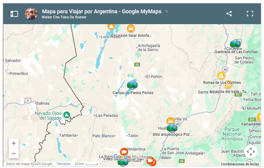 Mapa turístico norte Argentino