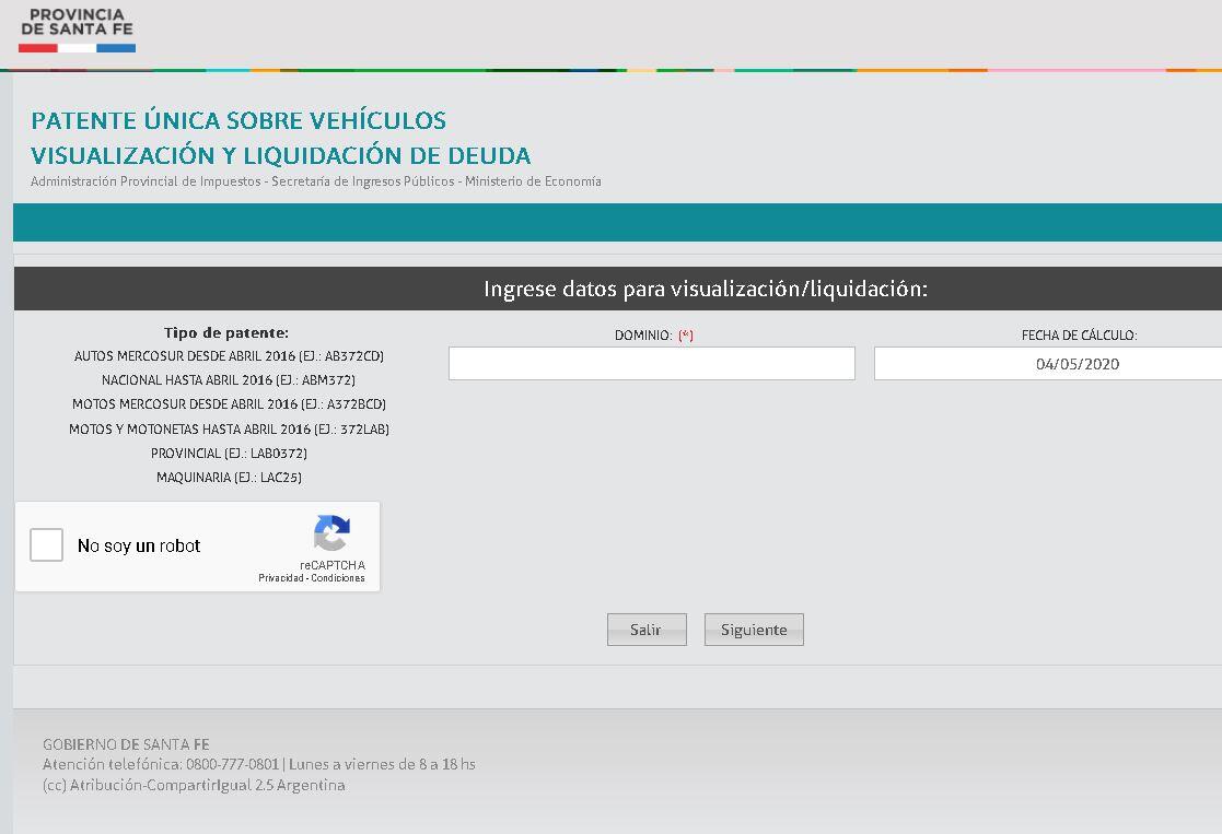 Deuda de Patente Automotor Rentas Santa Fe