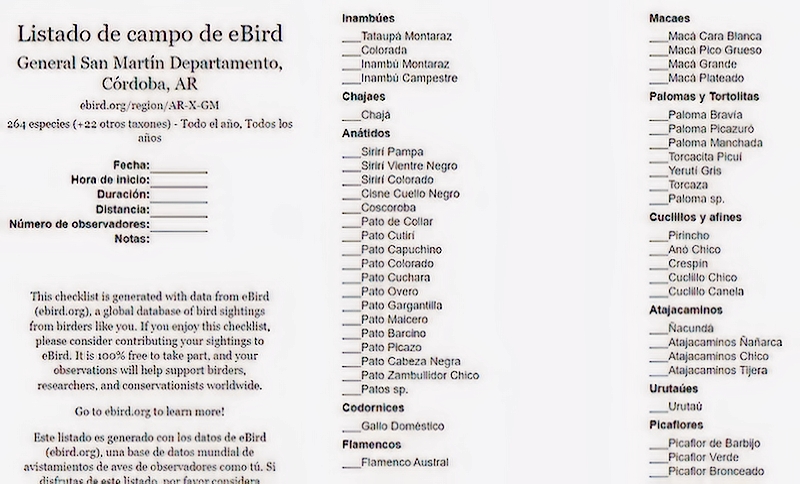 Qué es un checklist de aves y cómo crear uno gratis | Observación de ...