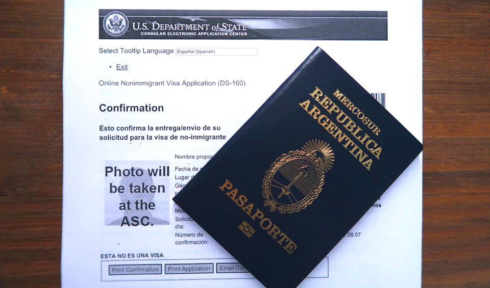 formulario DS 160 visa eeuu