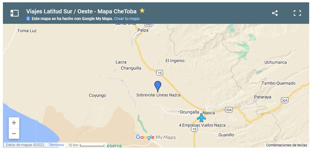 Mapa Líneas de Nazca vuelos