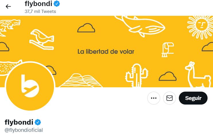 Flybondi oficial Twitter