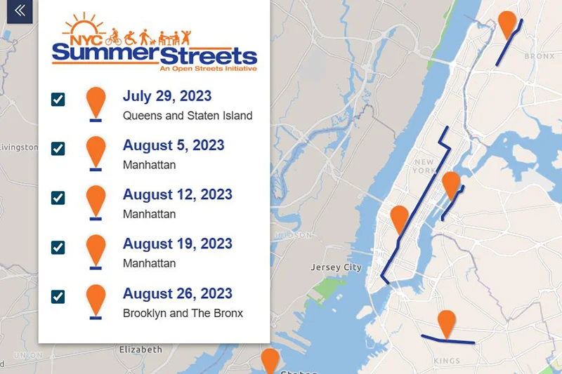 distritos de Nueva York con actividades del Summer Street