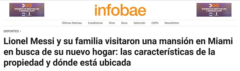 Messi no vive ni juega en Miami, miremos el mapa