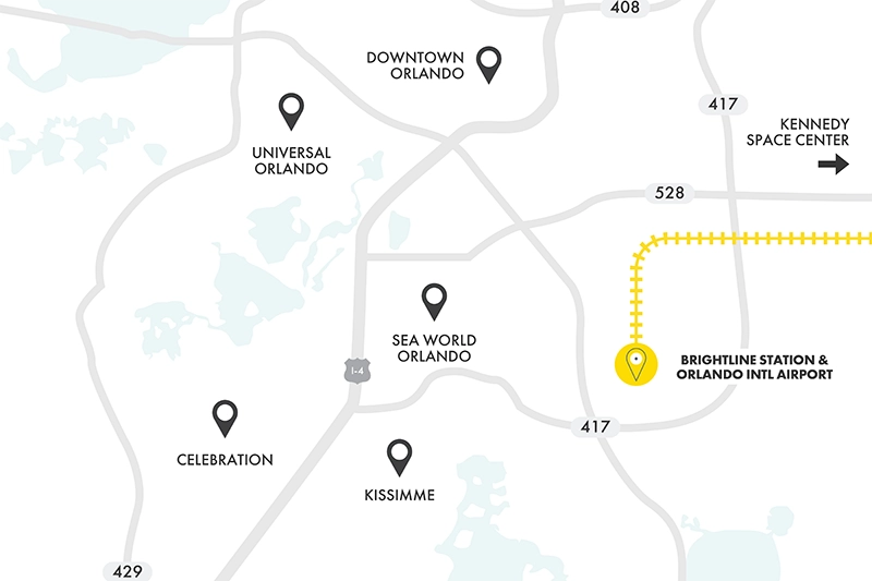 Mapa zonal parques temáticos principales de Orlando
