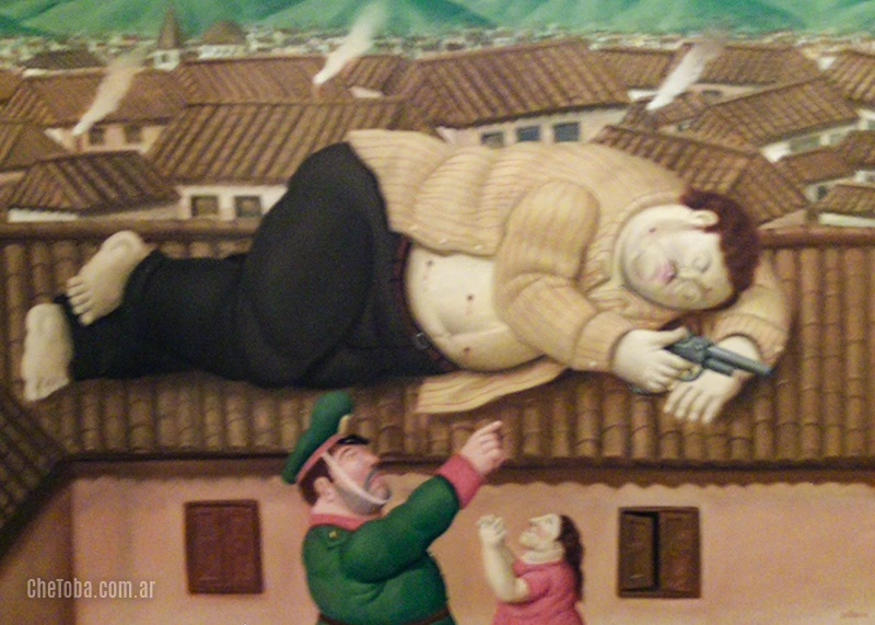 Cuadro de la muerte de Escobar por Fernando Botero