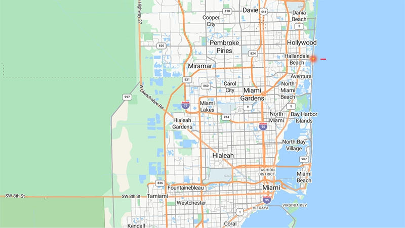 Mapa ubicación de Hallandale Beach -