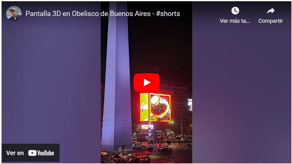 Pantalla 3D en el Obelisco de Buenos Aires