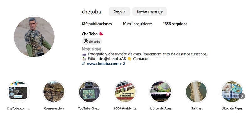 10.000 seguidores en @CheToba, el Instagram de Aves