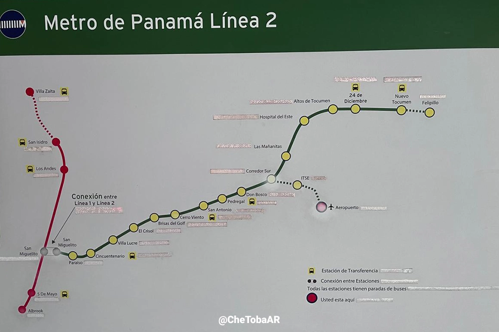 metro en la ciudad de Panamá, desde Albrook al Aeropuerto