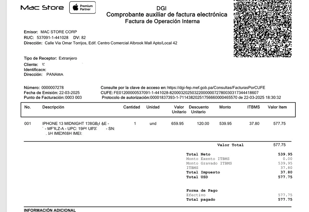 iPhone de 128GB en MacStore Albrook