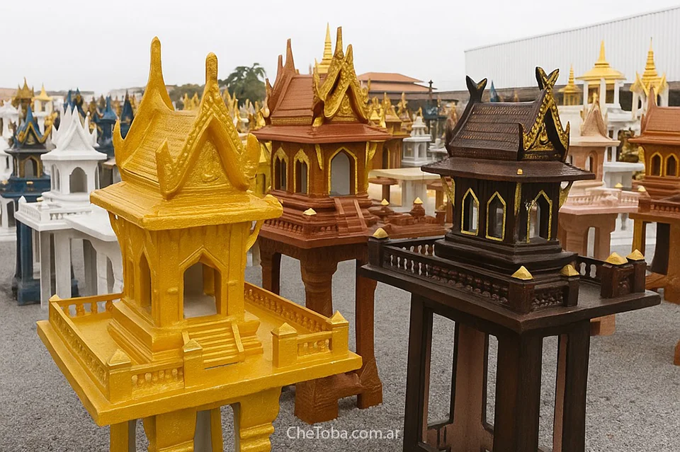 casitas para los espíritus en Tailandia