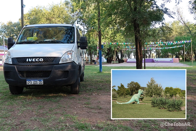 Eduardo Castex: Parada en ruta, camping y parque de dinosaurios