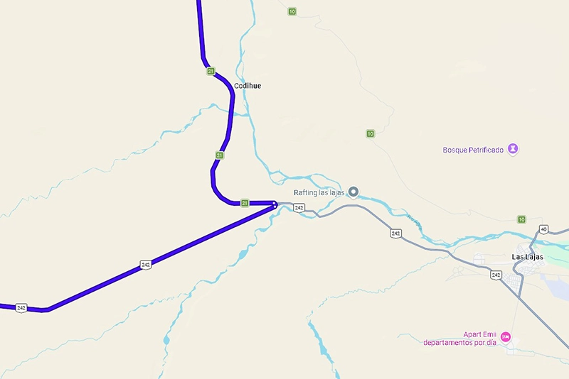 Cruce Ruta 242 con Ruta Provincial 21