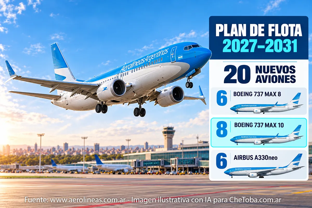 Boeing 737 MAX 8 y plan de renovación de flota de Aerolíneas Argentinas 2027–2031